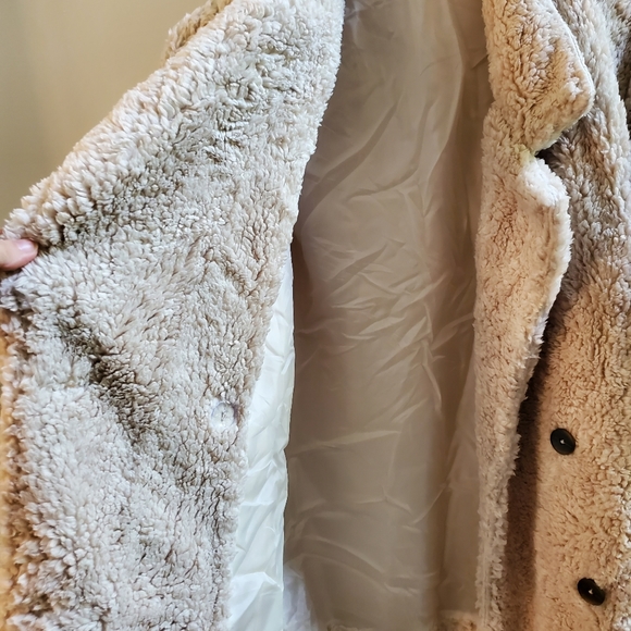 Womens Fleece Open Front Coat - Picture 9 of 11